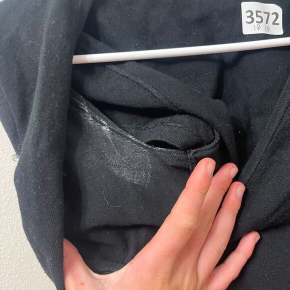 Y2K 90s Victor Costa Womens Black Cardigan Sweater S Cropped Sequin Whimsigoth - Picture 6 of 6